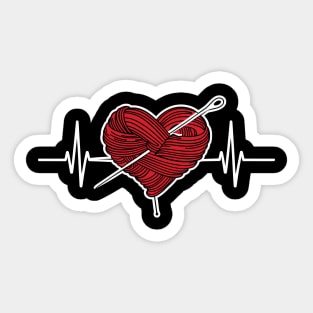 Knitting Heartbeat Sticker